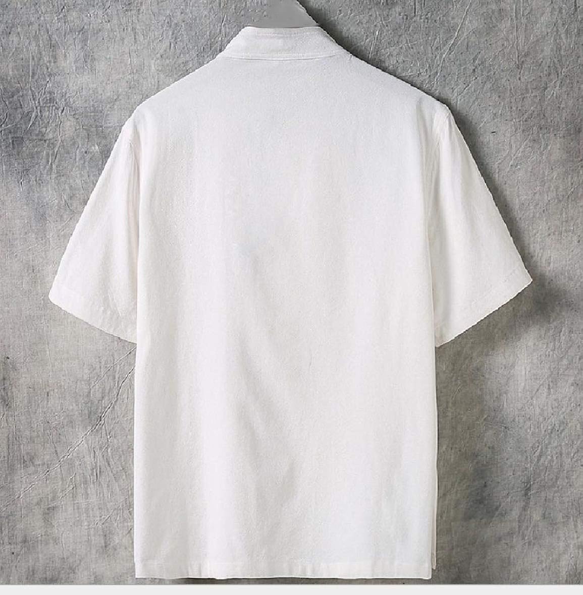 Losait Men Frog-Button Linen Blend Chinese Style Lightweight Shirts