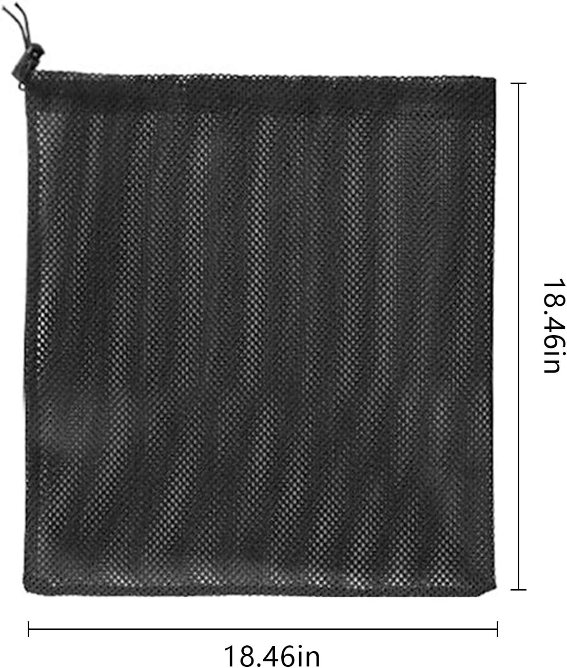 3 Pack Pump Barrier Bag with Drawstring Pond Pump Filter Bag Fish Pond Filter Mesh Bag 18.4"×18.4", Black, 18.4”×18.4” - Image 3