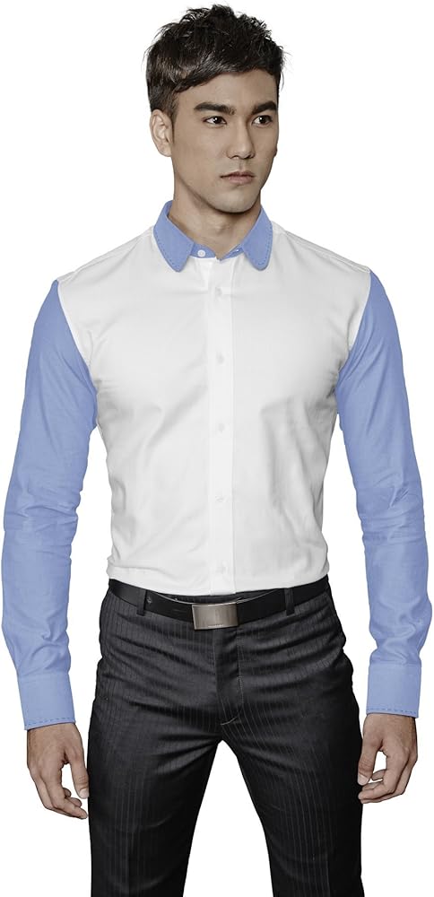 mens white club collar shirt