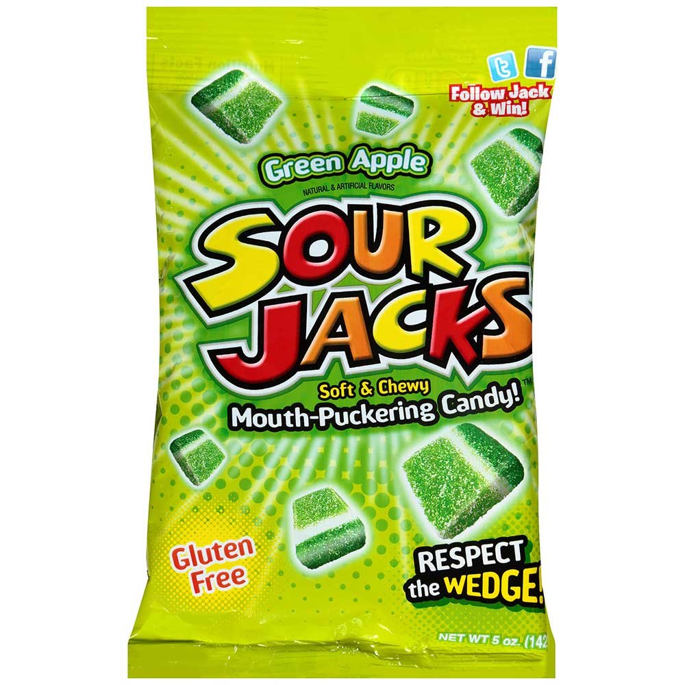 Sour Jacks Green Apple Soft and Chewy Mouth Puckering