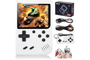 ETKIN Gameboy Retro Handheld Game Console Handheld Games for Kids GameTendo - Over 400 Nostalgic Games Video Games Support Two Players Play on TV (White)