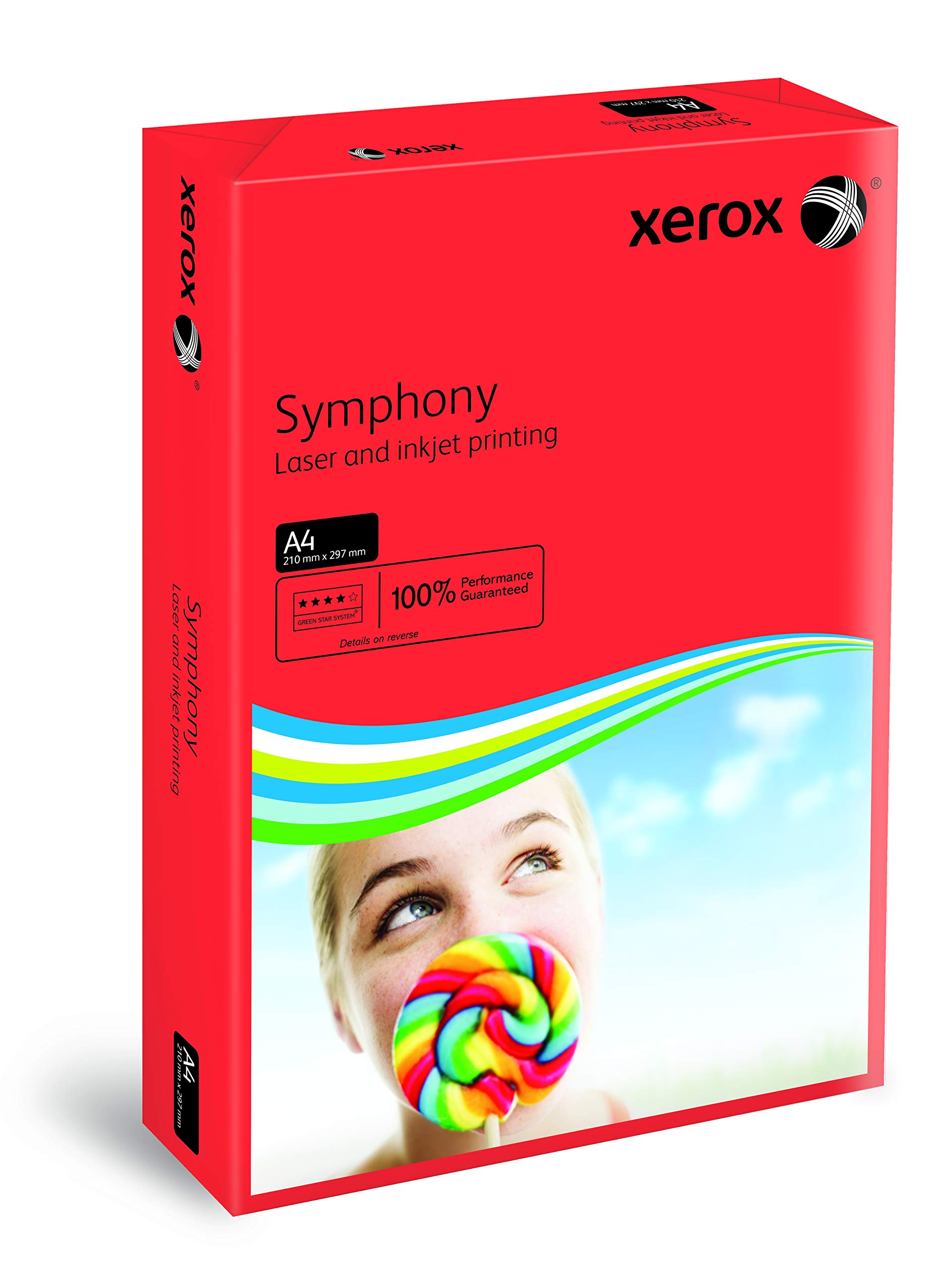 Xerox Symphony Coloured Paper Multifunctional Ream-Wrapped 80gsm A4 Dark Red Ref 03R93954 [500 Sheets]