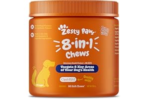 Zesty Paws 8-in-1 Dog Multivitamin Chewables - Digestive & Immune Support Dog Supplements - Support Skin, Heart & Liver Healt