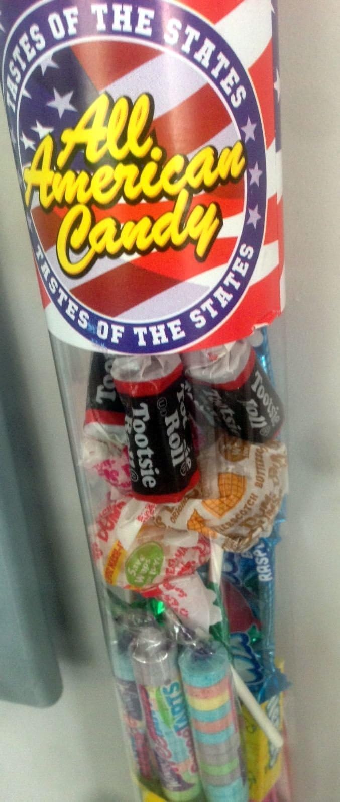 Tastes of the states! All American Candy-half a metre tube full of exciting American sweets!