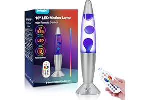 LAZZGAN 17 Color Changing Liquid Motion Lamp with Remote: 16 inches Decor LED Night Lights, Christmas Gifts Table Lamp for Adults and Kids Bedroom,Home Decoration Mood Lighting, Blue Wax