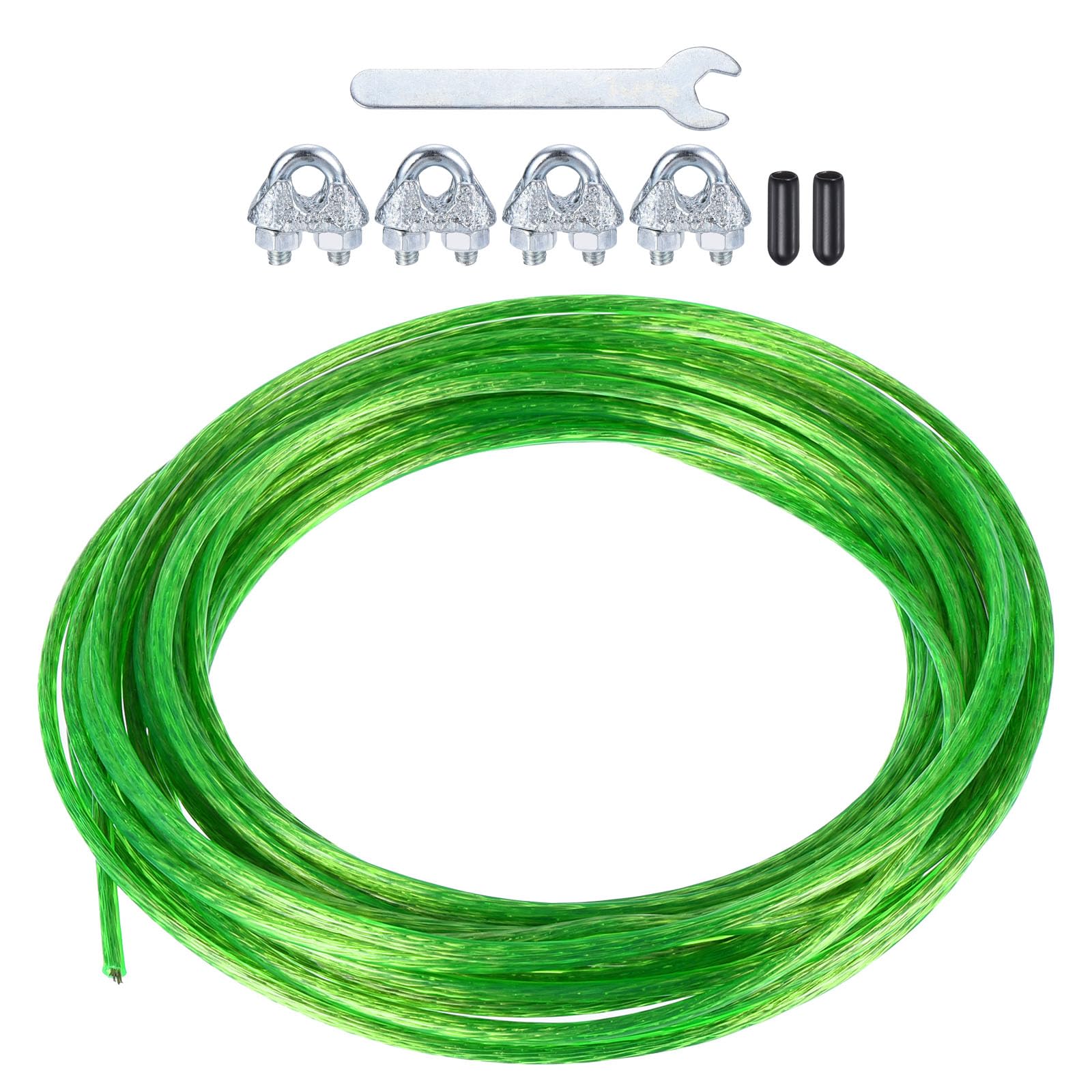 PATIKIL Plastic Coated Clothesline, 5/32"x33ft Steel Core Clothes line Metal Cable & Wire Rope for Drying Clothes, Outside Hanging