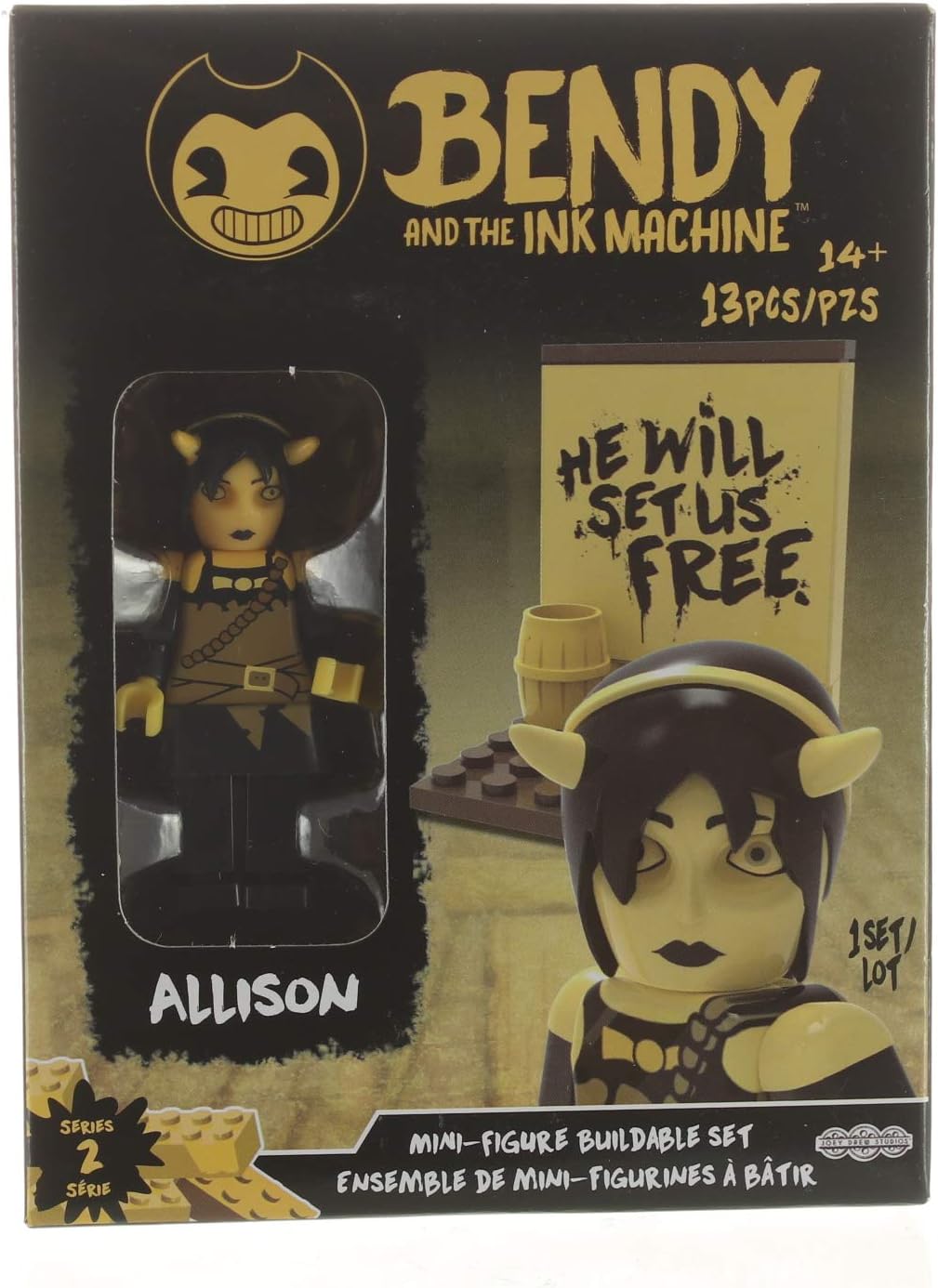 bendy hello neighbor on Amazon Com Basic Fun Bendy And The Ink Machine Series 2 Mini Figure Allison Buildable Set Toys Games