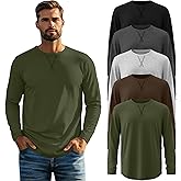 August Alley 5 Pack Men's Big and Tall Long Sleeve Shirts Crewneck Tops L-7xl Hipster Hip Hop Longline T-Shirts Multipack