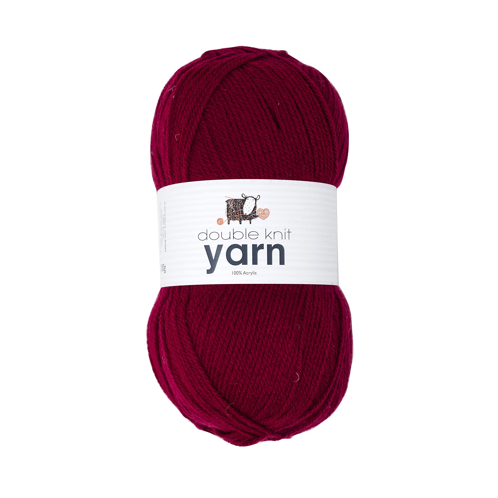 Korbond DK Burgundy Yarn - 100g Acrylic Wool - Lightweight, Hypoallergenic & Durable Double Knit Crochet Yarn Knitting Wool (290m Total) โ image 1