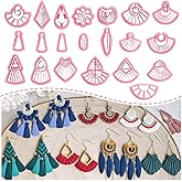KEOKER Macrame Polymer Clay Cutter, Boho Polymer Clay Cutters for Earrings Making, Tassel Clay Cutters, 21 Shapes Polymer Clay Earring Cutters for Polymer Clay Jewelry