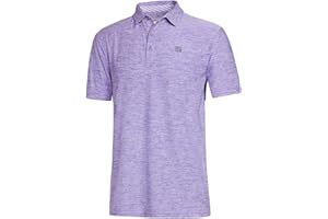 Three Sixty Six Golf Shirts for Men - Dry Fit Short-Sleeve Polo, Athletic Casual Collared T-Shirt
