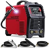 ARCCAPTAIN TIG Welder AC/DC 200Amp with Pulse, Aluminum TIG Welder 110V/220V TIG Welder with Square/Triangular Wave/Stick/MMA