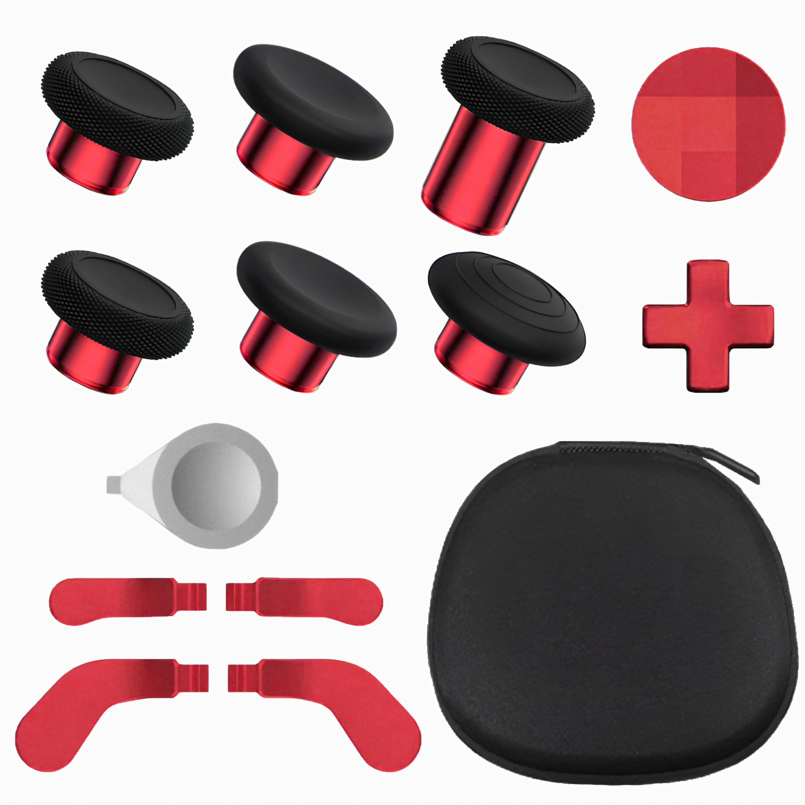 Elite Series 2 Gaming Controller Accessories Kit with Thumbsticks, D-Pads, Paddles, Trigger Buttons for Xbox One Elite Series 2 Core (Red)