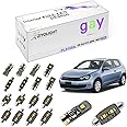 ZIYOLIGHT PL9108A - LED Interior Light Kit Package Replacement for Volkswagen Golf GTI MK6 MK7, Xenon White Dome Light Bulbs Upgrade Error Free (MK6/MK7 2008-2018 (13 Bulbs))