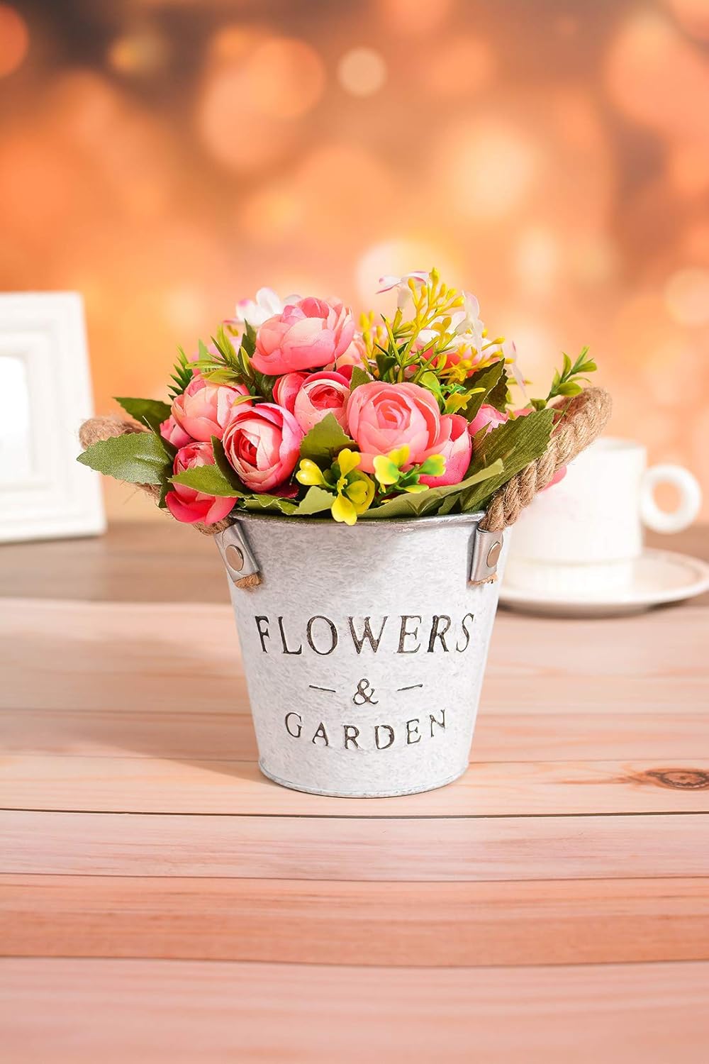 Artificial Flowers Charmly Artificial Flowers Potted European Style Design Silk Camellia Arrangements Bonsai House Office Restaurant Table Centerpieces Windowsill Decor Camellia Pink Home Kitchen