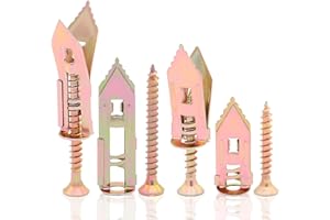 Taigoehua 200pcs Zinc Plated Steel Self-Drilling Anchors, （0.47×1.18inch）100pcs / (0.47×1.58inch）100pcs,Steel Self-Drilling Anchors with Zinc Plated Screws