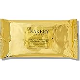 Nakery Makeup Remover Wipes for Face, 5-in-1 Infused Cleansing Towelettes, Gentle Exfoliating Wipe for Women, Eye Makeup Eraser for Sensitive Skin, Anti Aging Skincare, Hydrating Formula