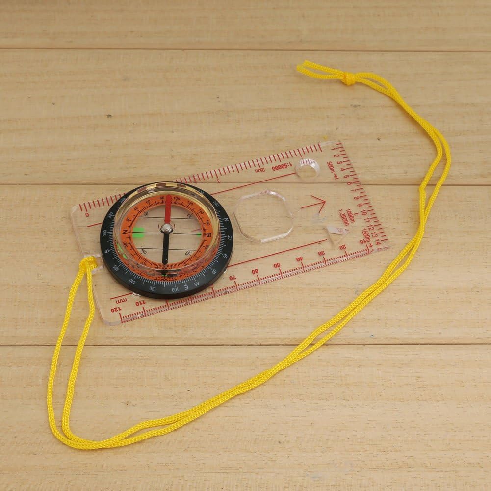 Pointer Compasses Hiking Protractor Camping Compass For Outdoor 360 Degree Rotating Plate.with A Practical Magnifier To Help You In Different Situations.
