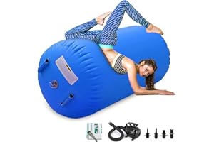 CZGBRO Air Roller Gymnastics Barrel Inflatable Tumbling Roller Air Mat Octagon Mat with Electric Air Pump for Backhandspring Training Cheerleading Home Use