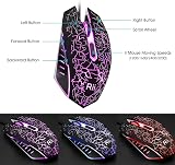 Rii RK108 Gaming Keyboard and Mouse Set UK Layout Red Purple Blue Backlit view 5