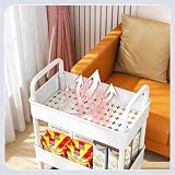 Multibao 3 Tier Storage Trolley on Wheels White 35x24x68 cm view 4
