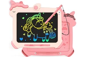 KOKODI LCD Writing Tablet, Unicorn Toys for Girls 3 4 5 6 7 8 Years Old, Colorful Toddler Doodle Board Drawing Tablet, Educational and Learning Toys, Christmas Birthday Gift for Girls Boys, Pink