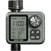 Curety Sprinkler Timer for Garden Hose, Irrigation Water Timer with Rain Delay, Automatic Manual Watering for Lawn Yard Outdoor Drip Irrigation System