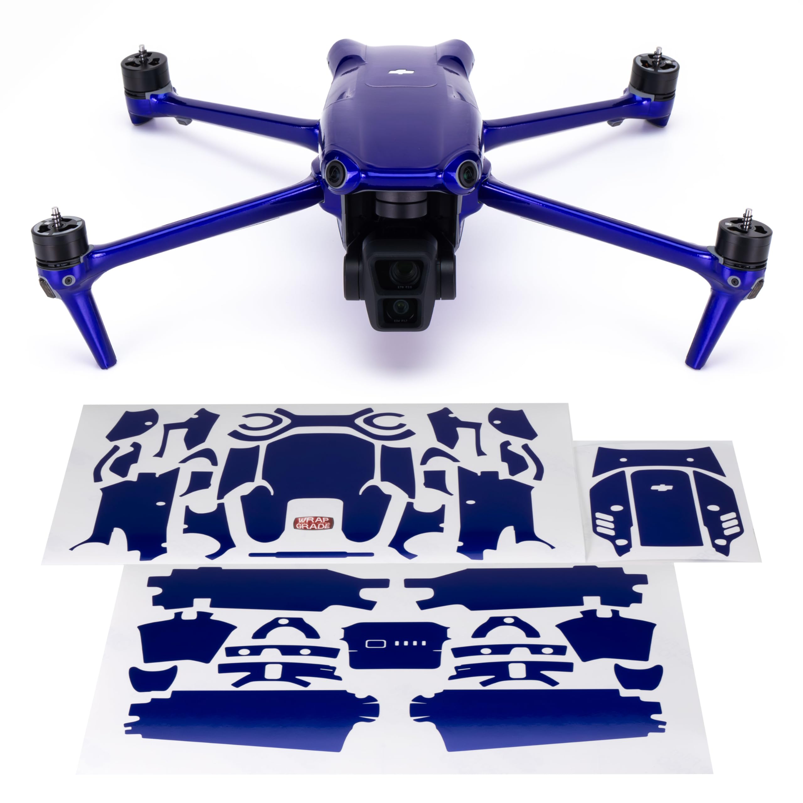 WRAPGRADE Skin Stickers compatible with DJI Air 3 | Full Wrap Set (STRATOSPHERE BLUE)