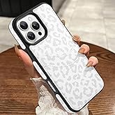 MOWIME Compatible with iPhone 16 Pro Max Wallet Case with Card Holder (2 Cards), Cheetah Print Shockproof Soft TPU Protective Cover Women Girls, Leopard Case for iPhone 16 Pro Max 6.9 Inch, White