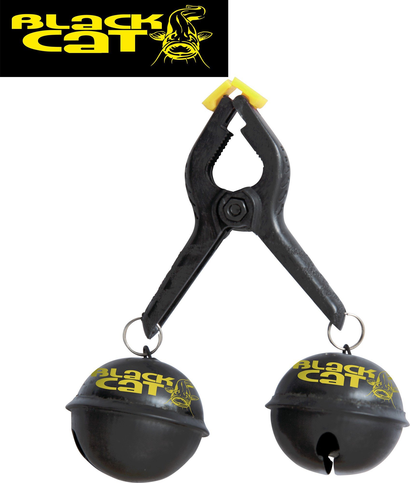 Black Cat Big Bells, Black/Yellow, x