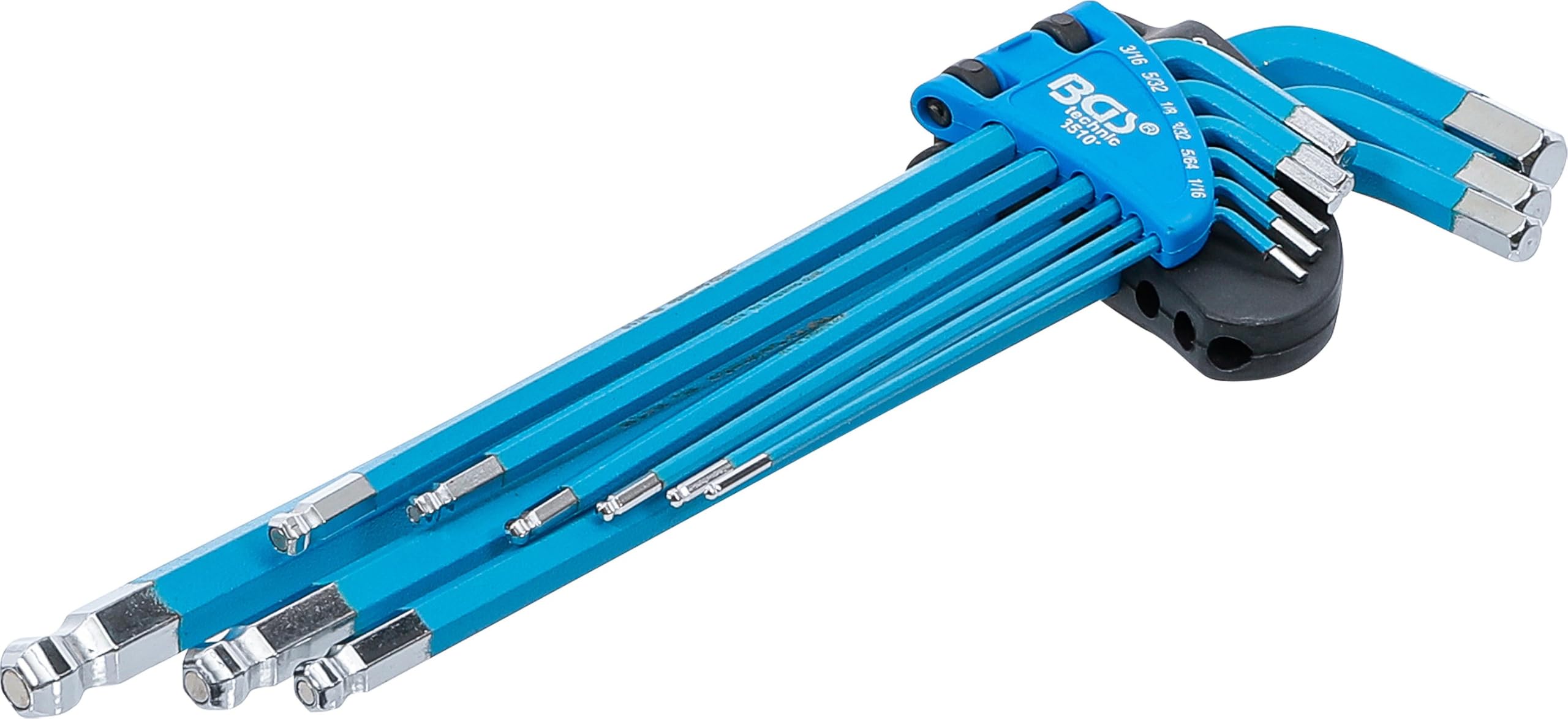 BGS 35101 | L-Type Wrench Set | extra long | internal Hexagon | Inch Sizes | 9 pcs.