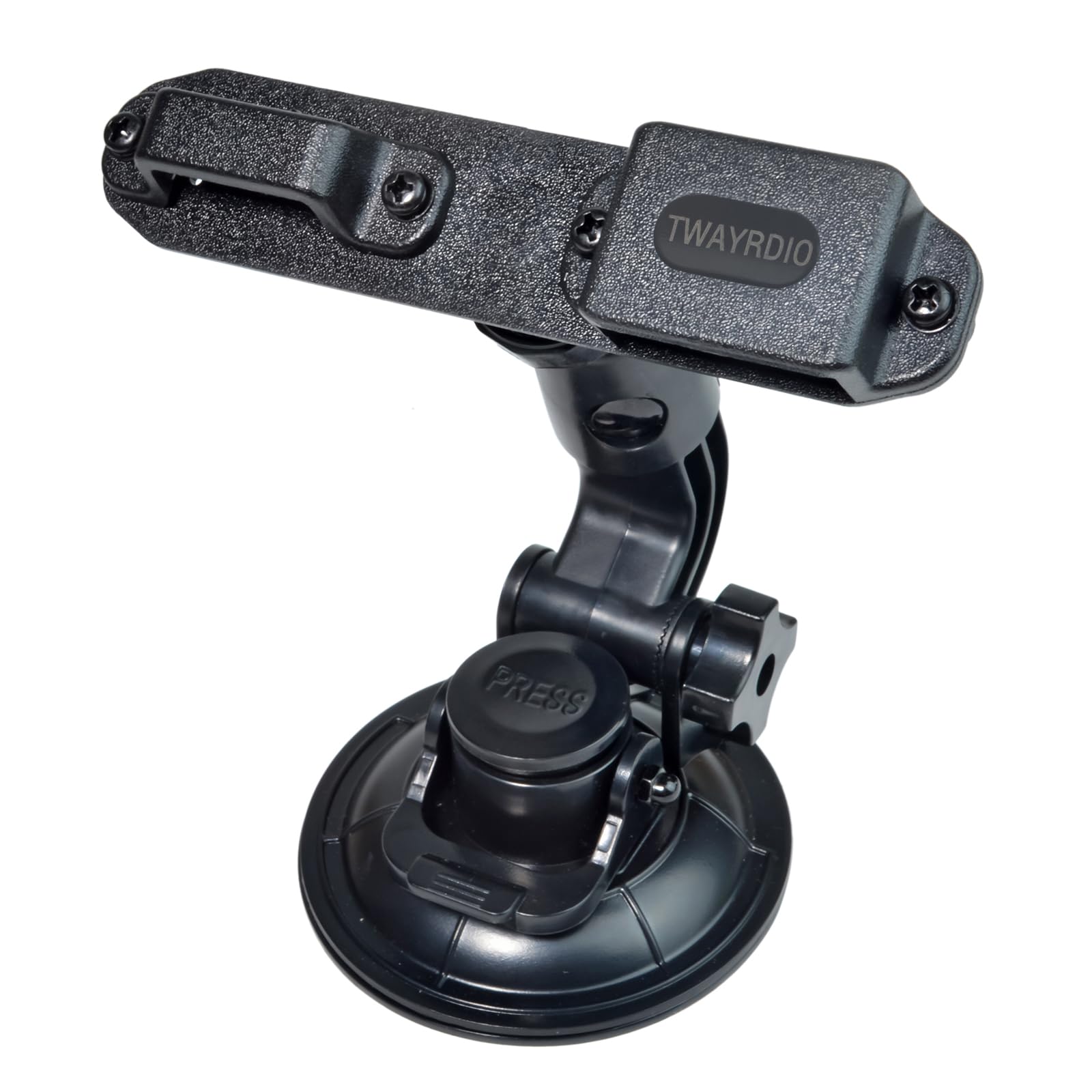 Photo 1 of TWAYRDIO Windshield/Dashboard Mount Base for Handheld Radio and Mic, Adjustable Angle Suction Cup Holder Bracket for BaoFeng Retevis Yaesu Motorola Talkabout Handhelds HT Two Way Radios Walkie Talkies