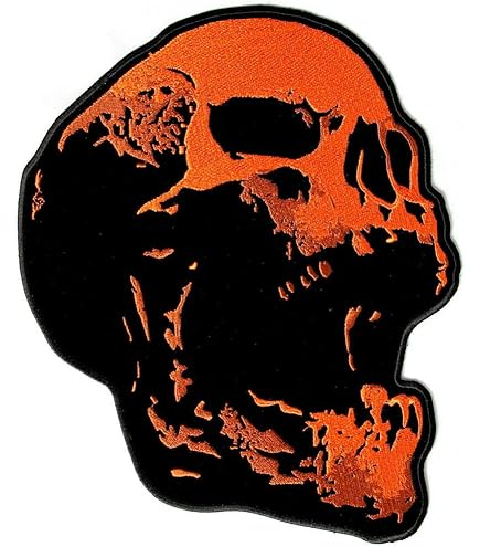 Middle Finger Skeleton Bone Embroidered Patch - Biker Punk Iron On Sew On