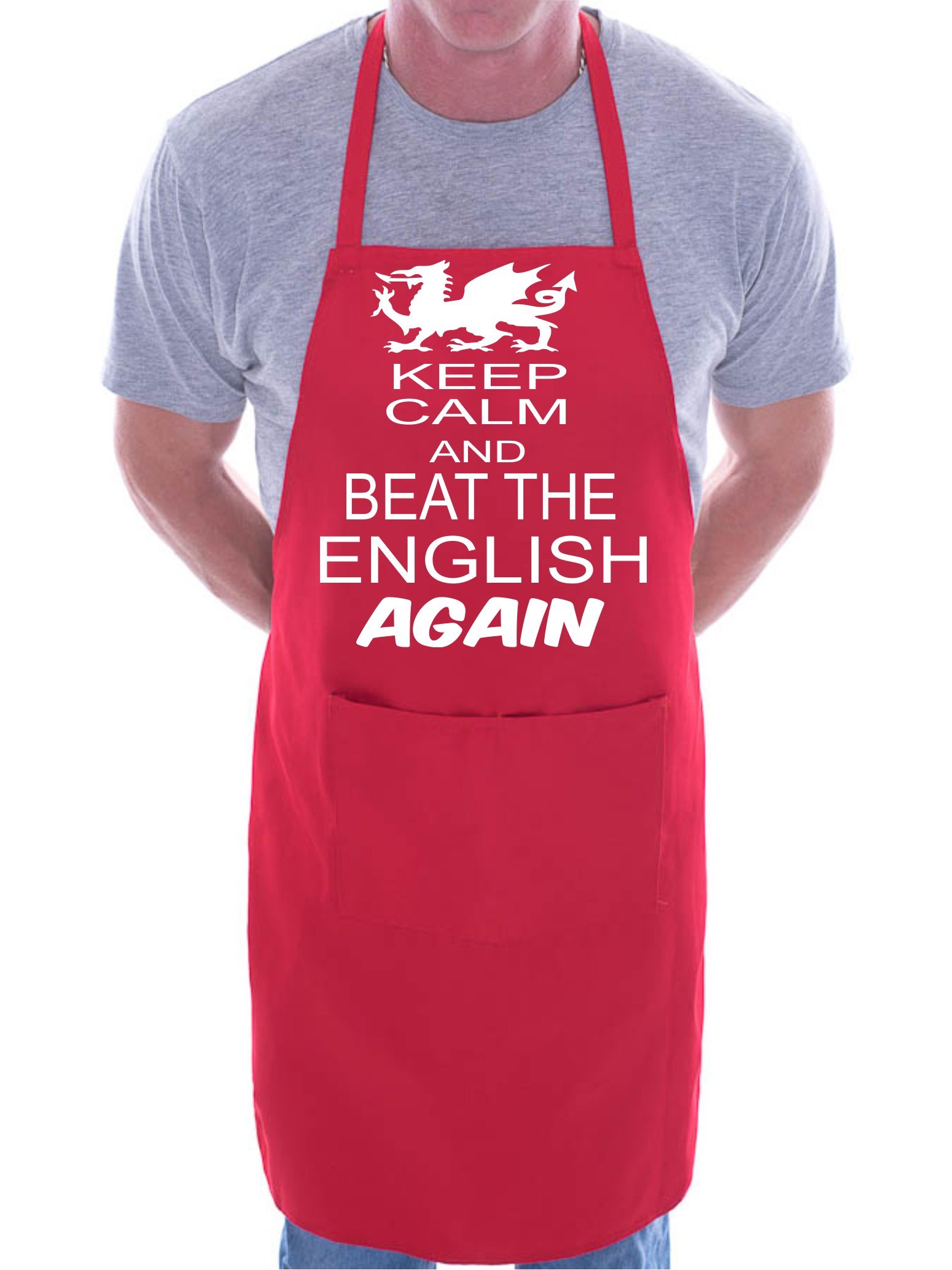 Print4U Welsh Rugby Beat The English BBQ Cooking Funny Novelty Apron Red