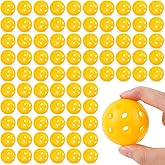 Adecortalk 100 Pack Yellow Practice Golf Balls 42mm Plastic Golf Balls Limited Fligh Training Golf Balls AdecortalkBulk for Backyard Swing Practice Driving Range Indoor Outdoor Use
