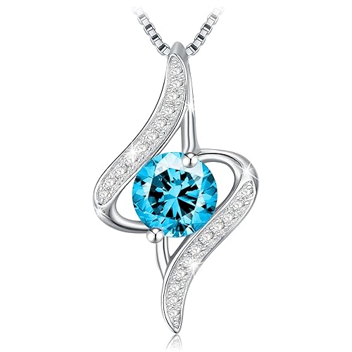 Necklace, Women's Blue Cubic Zirconia Twist Pendant