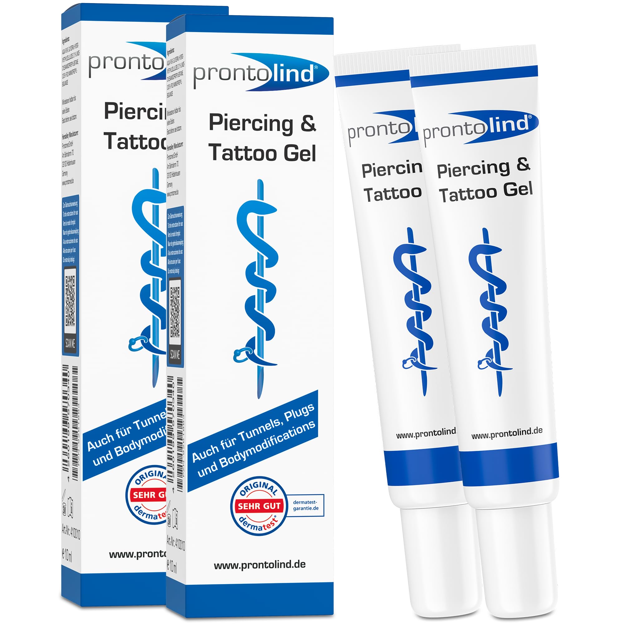 2X ProntoLind Gel 10ml - in an economical Double Pack for Tunnels, Plugs and Body modifications