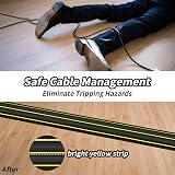 SEGNAYEN 1M Heavy Duty PVC Floor Cable Cover Black 3 Channel Self Adhesive view 3