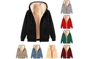 fnnxeal Mens Zip Up Hoodie Fleece Warm Comfortable Hooded Sweatshirts Casual Fashion Sherpa Lined Fall Winter Jackets Pockets