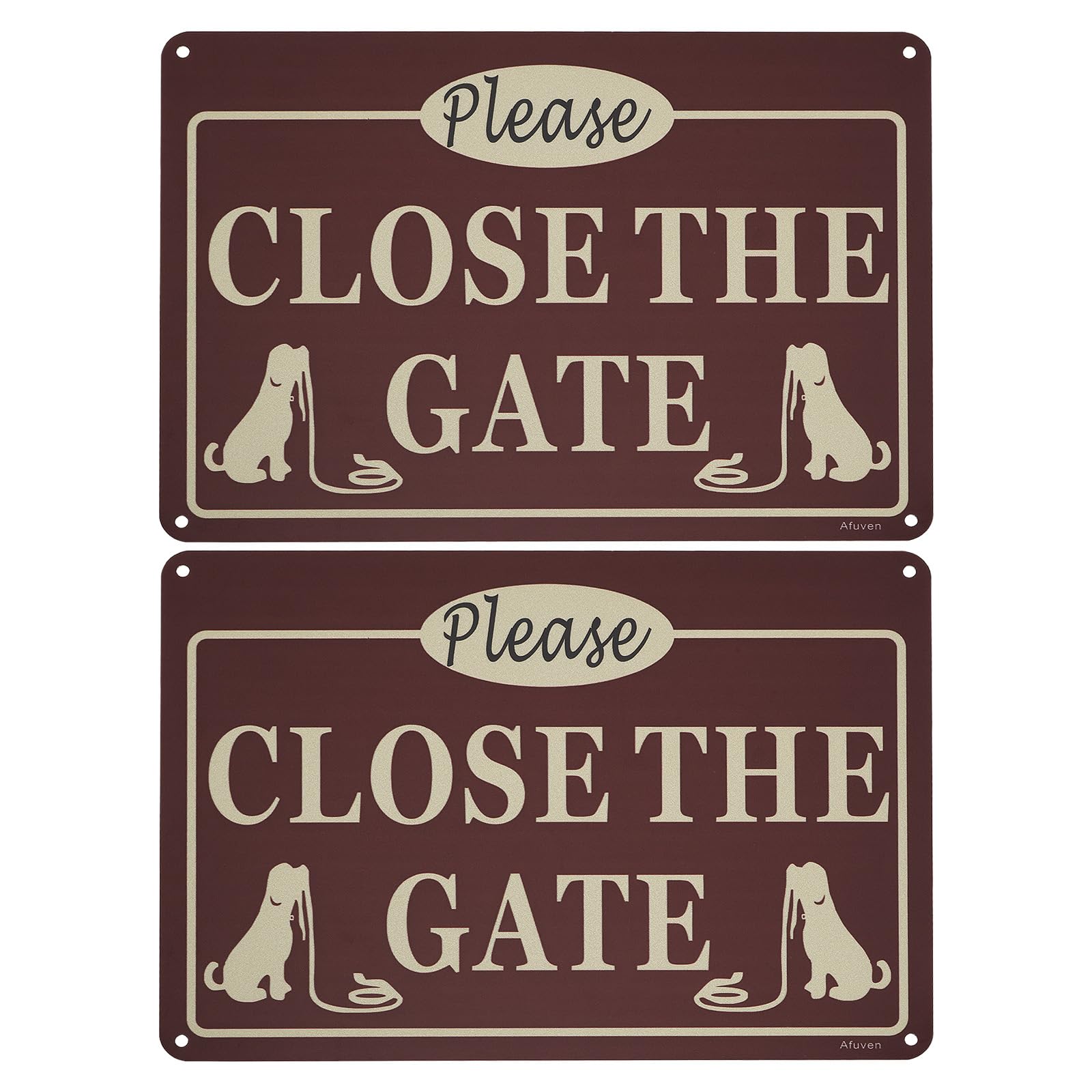 EMSea 2Pcs Please Close The Gate Signs Close the Door to Prevent Dog From Getting Lost Sign for Garden Pet Shop Dog Cafe 25x18cm
