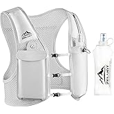 Zelvot Running Vest for Women Men, USA Original Patent, Adjustable Chest Straps Running Hydration Vest with 500ml Soft Flask, Lightweight Reflective Hydration Backpack for Marathon