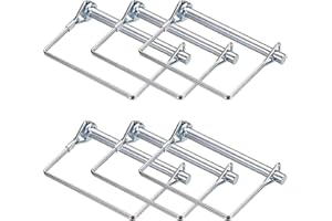 HYTEK Square Linchpin 1/4" x 2-3/4" (6 Pack) Carbon Steel Safety Locking pin, Wire Lock Cotter pin, Locking Retainer for Trac