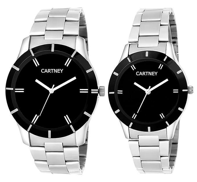 Solid Analogue Black Dial Men and Women Watch (Couple watch) - CTPAR-1
