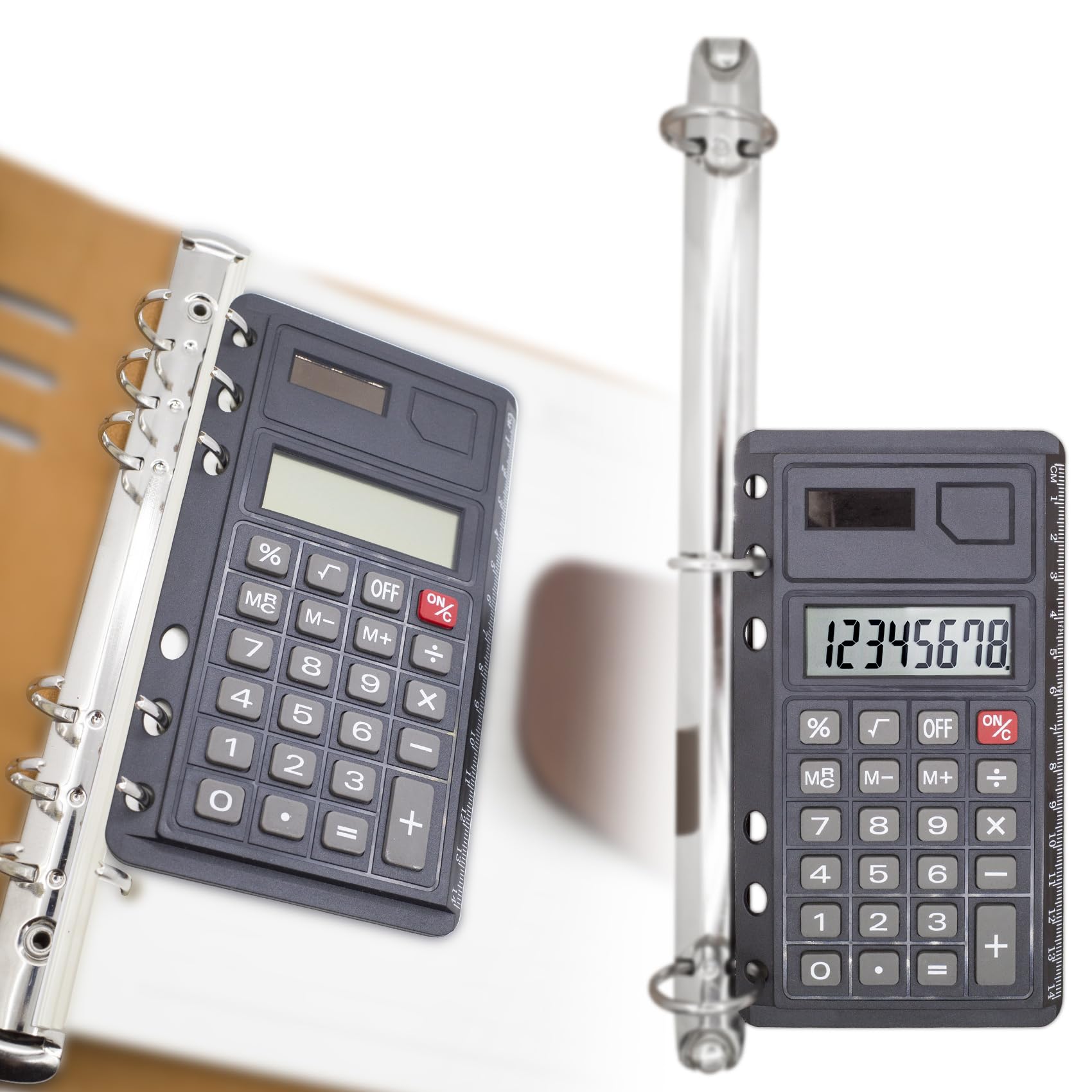 Photo 1 of ECEIRO Ring Binders Calculator for Portfolio Binder 3 Ring Binder 6 Ring Binder Calculator 1 Inch Binder, for Padfolio - 2 Inch Binders - 3 Inch Binder and A6 Binder, A5 Binder All Match