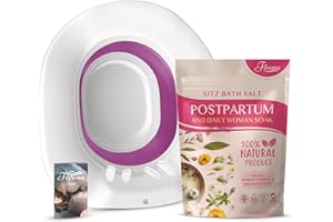Fivona 2-in-1 Sitz Bath Soak Kit Over The Toilet Seat with Epsom Salt Blend with Essential Oils for Postpartum Care and Sooth