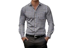 Oxford Shirts for Men Formal Long Sleeve Dress Shirt with Pocket Soft Business Casual Tops Trendy Button Down Shirt