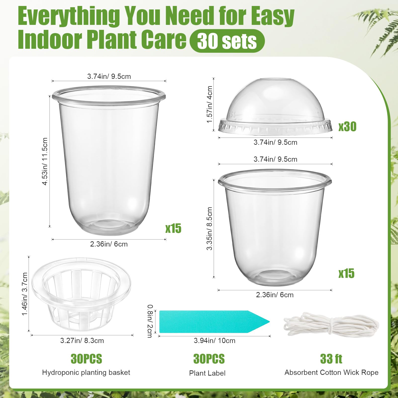 Condition photo showing As Is for 60 packs 3.3" 4.5" self watering plastic clear nursery pots with humidity dome seed starter cups kit