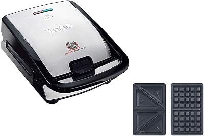SW852D - Fabricante de Sanduíches, 700 W, revestimento antiaderente, preto/aço inoxidável