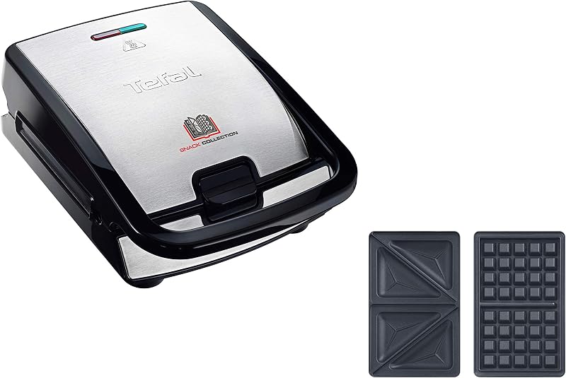 SW852D - Sandwichera, 700 W, revestimiento antiadherente, negro/acero inoxidable