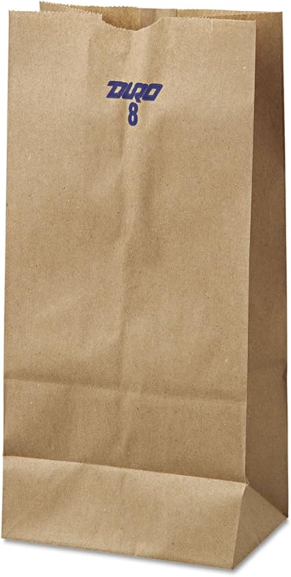Amazon.com: 8 6.13" Kraft Paper Bag in Brown (Set of 2): Reusable